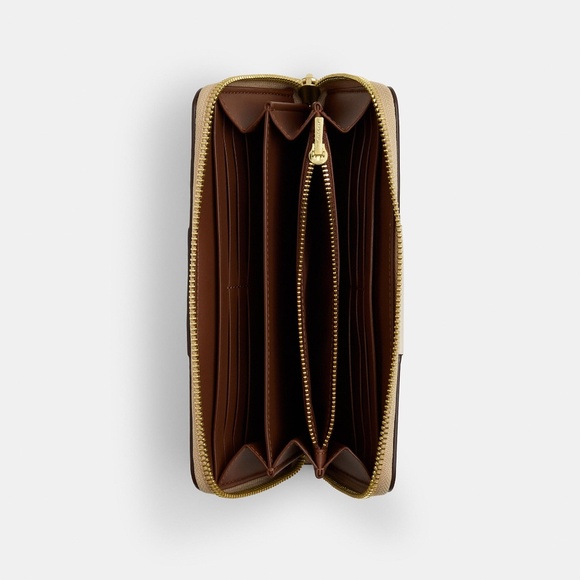 Long Zip Around Wallet In Signature Canvas With Stripe - Picture 3 of 3